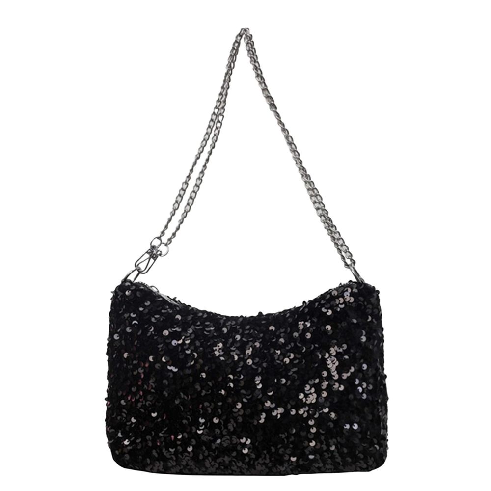 Sequined Sparkly Underarm Handbag Chain Shoulder Bags Clutch Purses T_T